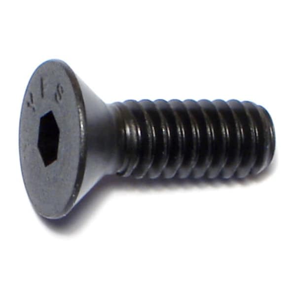 Midwest Fastener 1/4"-20 Socket Head Cap Screw, Flat, Plain Steel, 3/4 in Length, 10 PK 72262 - main